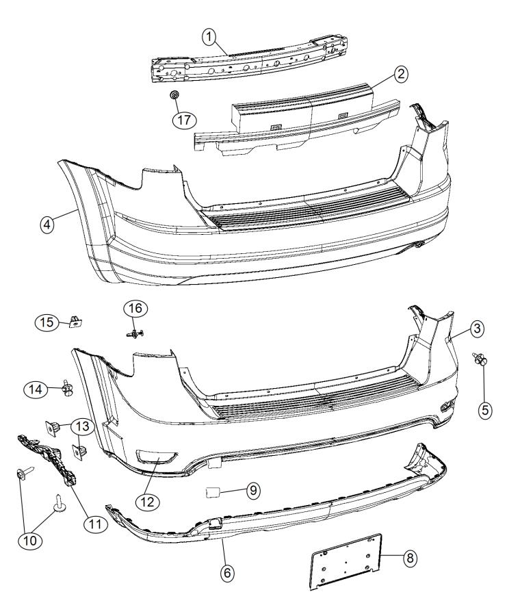 Diagram Fascia, Rear. for your 2010 Dodge Journey   