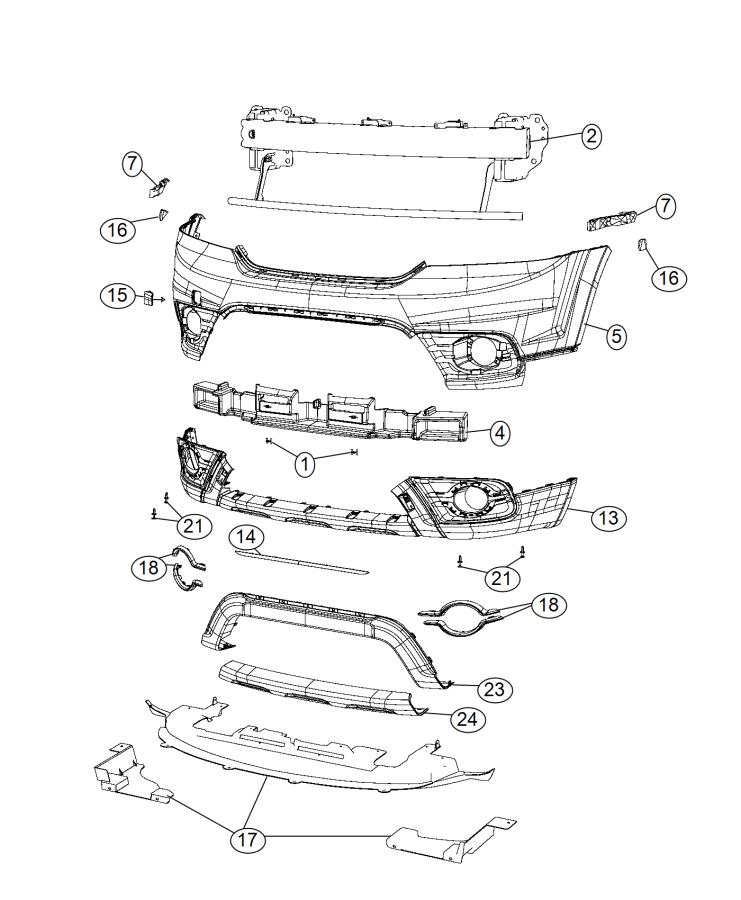 Diagram Fascia, Front MCD. for your 2017 Dodge Charger   