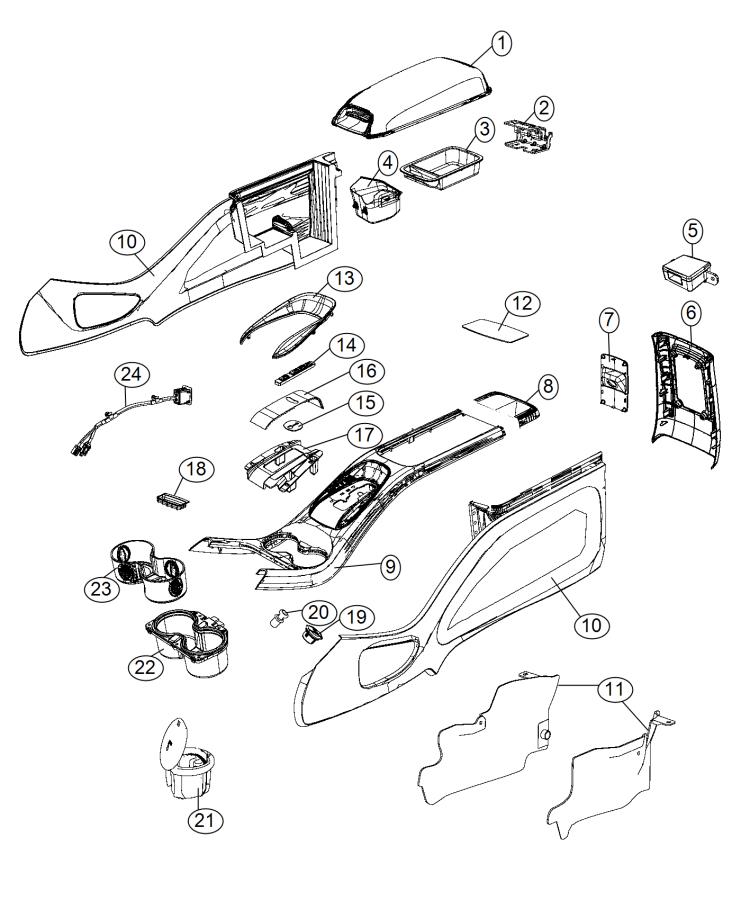 Floor Console. Diagram