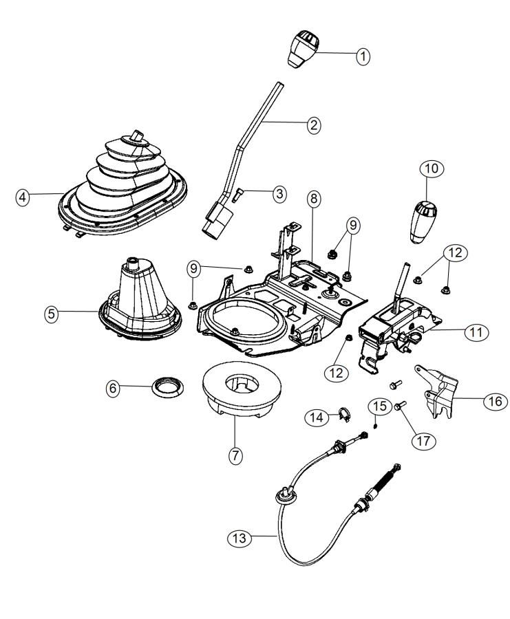 Gear Shift Control [COMMAND-TRAC SHIFT-ON-THE-FLY 4WD], [6-Speed Manual NSG370 Transmission]. Diagram
