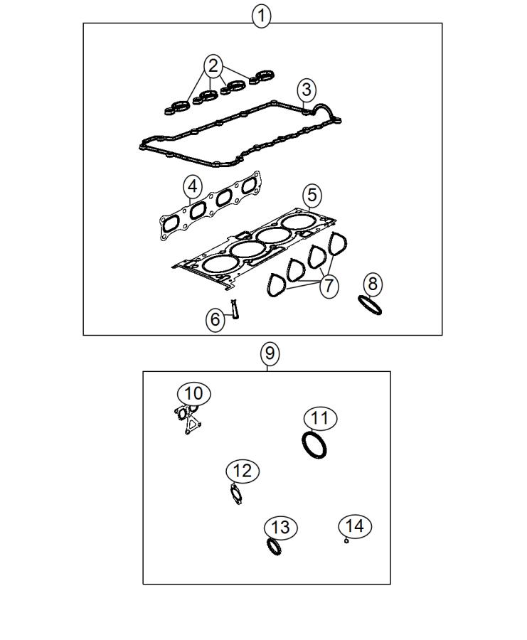 Diagram Engine Gasket Kits 2.4L [2.4L I4 PZEV M-Air Engine]. for your 2003 Chrysler 300  M 