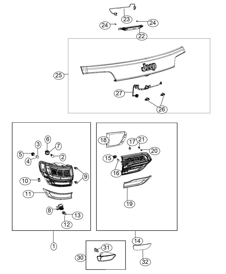 Diagram Lamps Rear. for your Jeep Grand Cherokee  