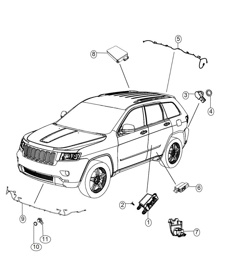 Diagram Park Assist. for your 2022 Ram 1500   