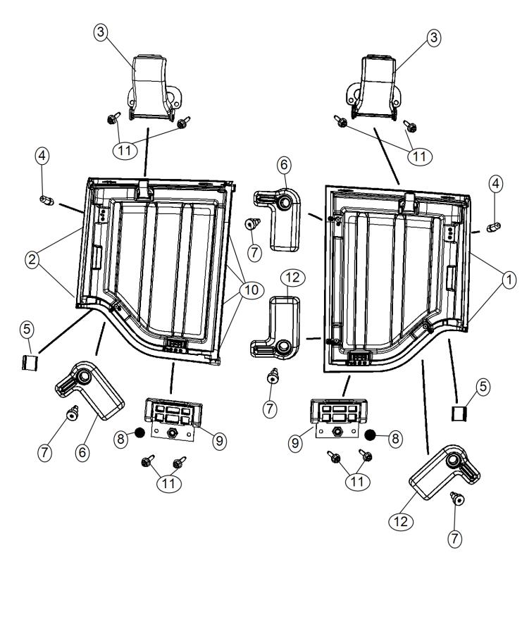 Diagram Targa Top Panels and Hardware. for your Jeep Wrangler  