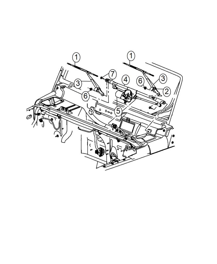 Diagram Front Wiper System. for your 2001 Chrysler 300  M 