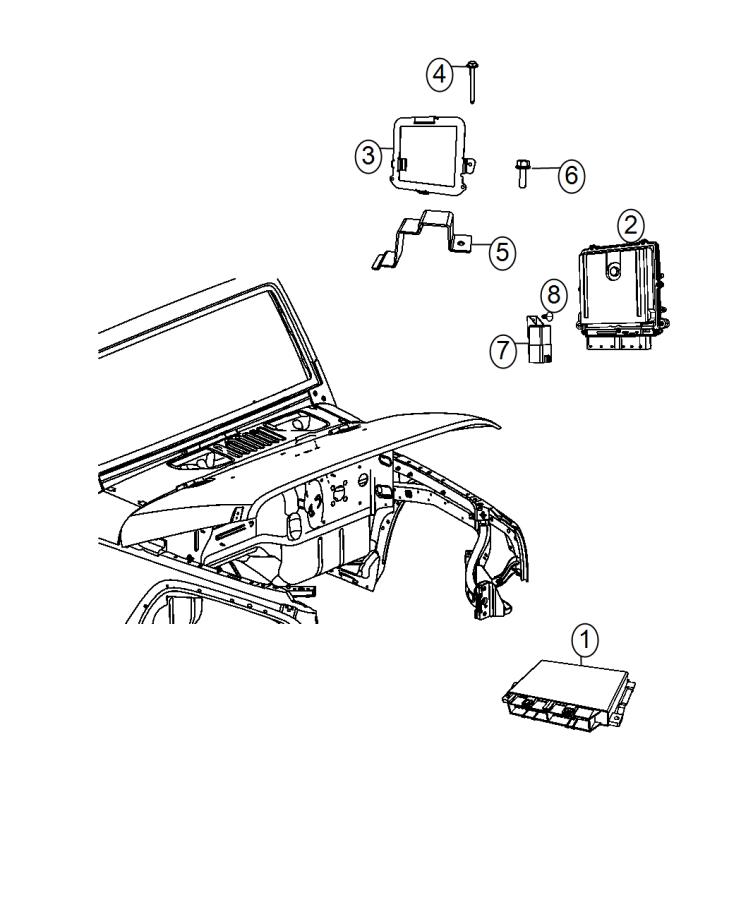 Diagram Modules Engine Compartment. for your 1998 Dodge Ram 2500   