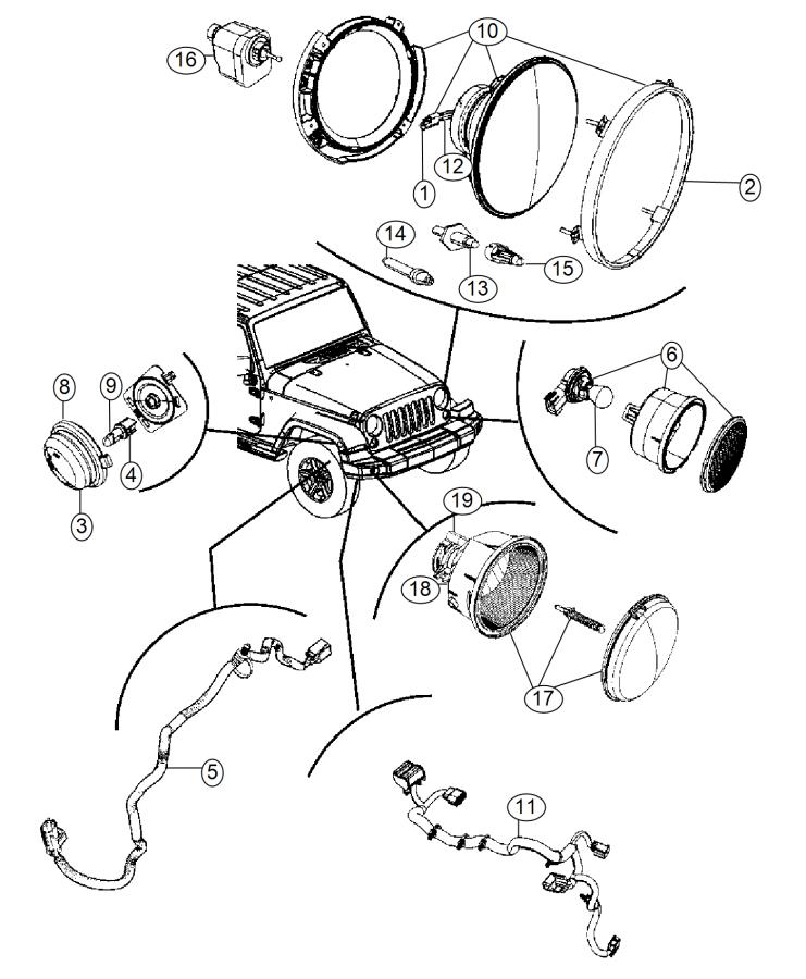 Diagram Lamps, Front. for your 2004 Jeep Wrangler   