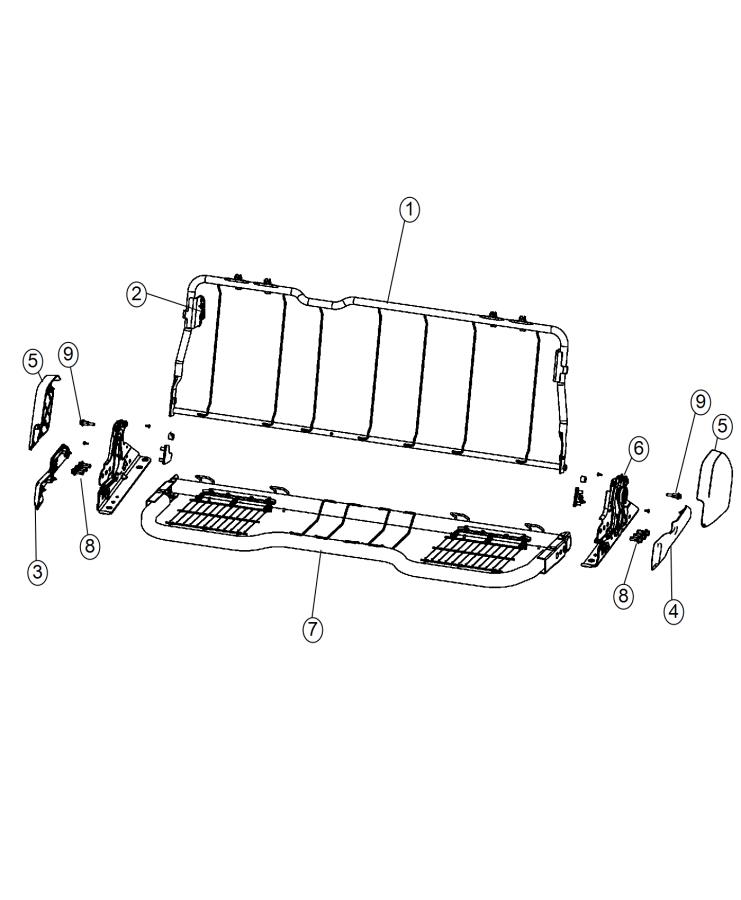 Diagram Crew Cab - Rear Seat Hardware - Bench. for your 2003 Chrysler 300  M 