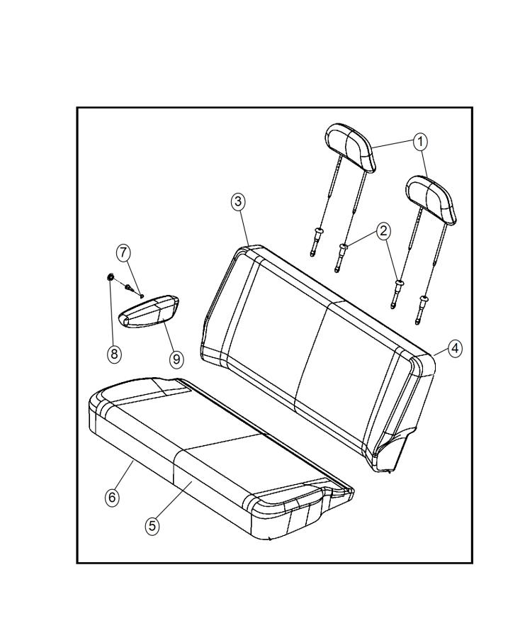 Diagram Rear Seat - Bench - Trim Code [H7]. for your 2000 Chrysler 300 M  