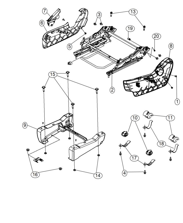 Diagram Adjusters, Recliners and Shields - Passenger Side - Manual. for your 2003 Dodge Grand Caravan   