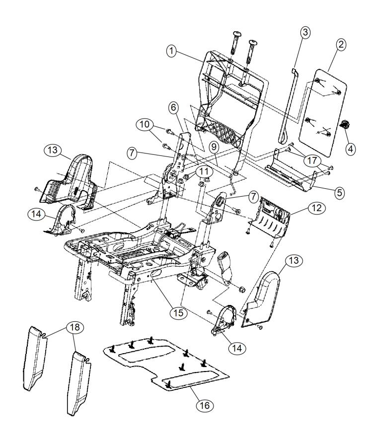 Diagram Third Row - 60/40 Stow and Go - 40% Side. for your Chrysler