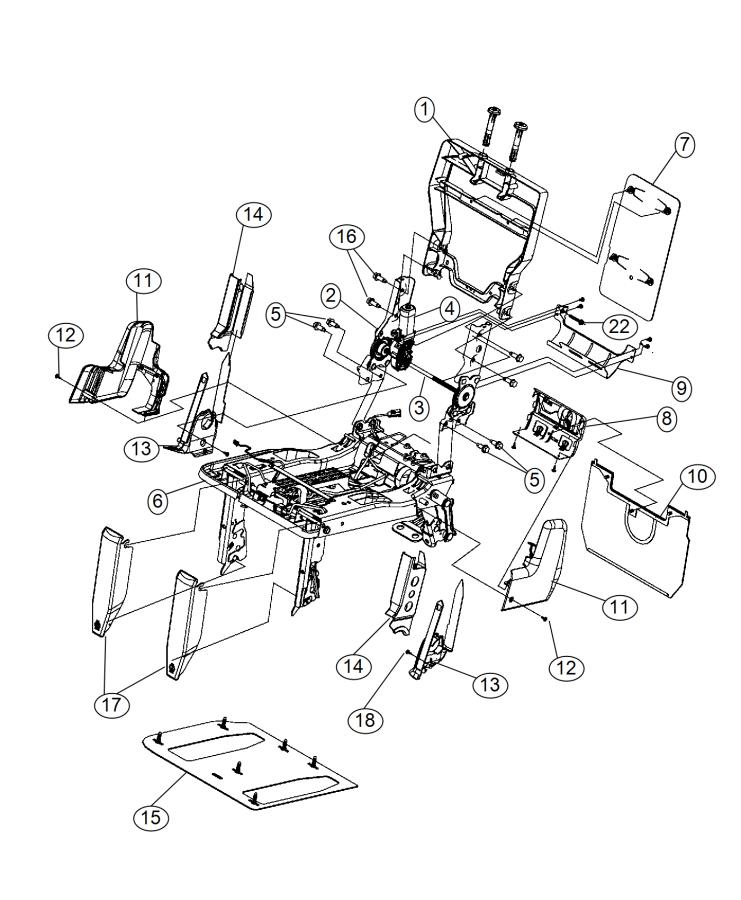 Diagram Third Row - 60/40 Stow and Go - 40% Side - Power. for your Dodge