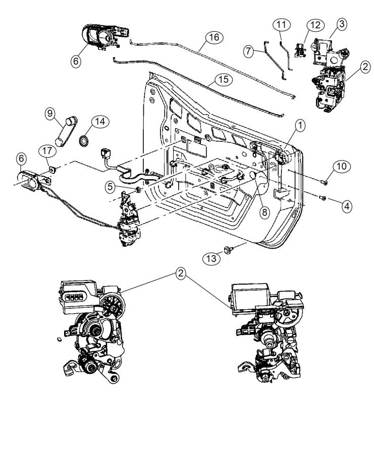 Diagram Front Door, Hardware Components, Half Door. for your 2015 Jeep Wrangler 3.6L V6 A/T 4X4 Unlimited Rubicon 