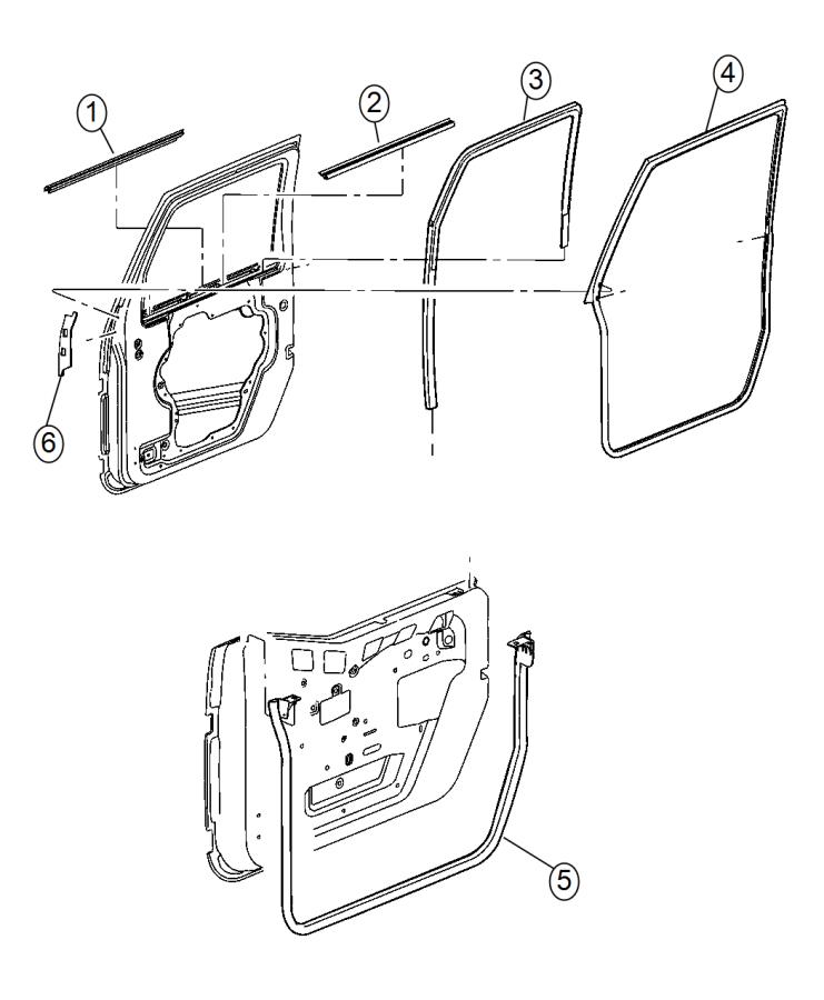 Weatherstrips, Front Door. Diagram