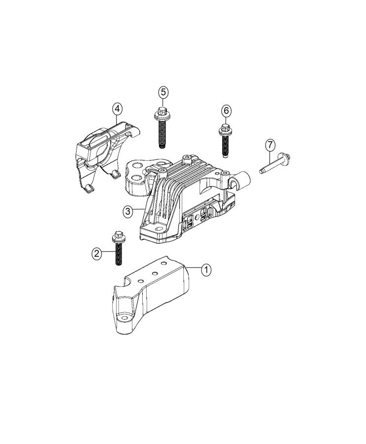 Diagram Engine Mounting Left Side 2.4L [2.4L I4 PZEV M-Air Engine w/ ESS]. for your 2003 Chrysler 300 M  