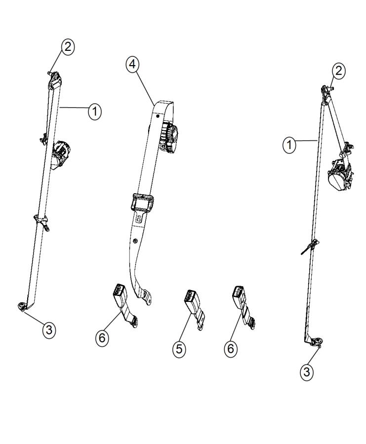 Diagram Seat Belt, Second Row. for your Chrysler 300  M