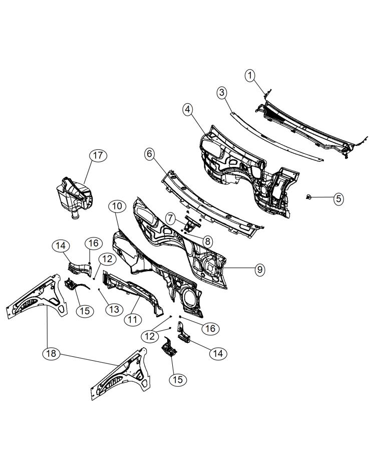 Cowl , Dash Panel and Related Parts. Diagram