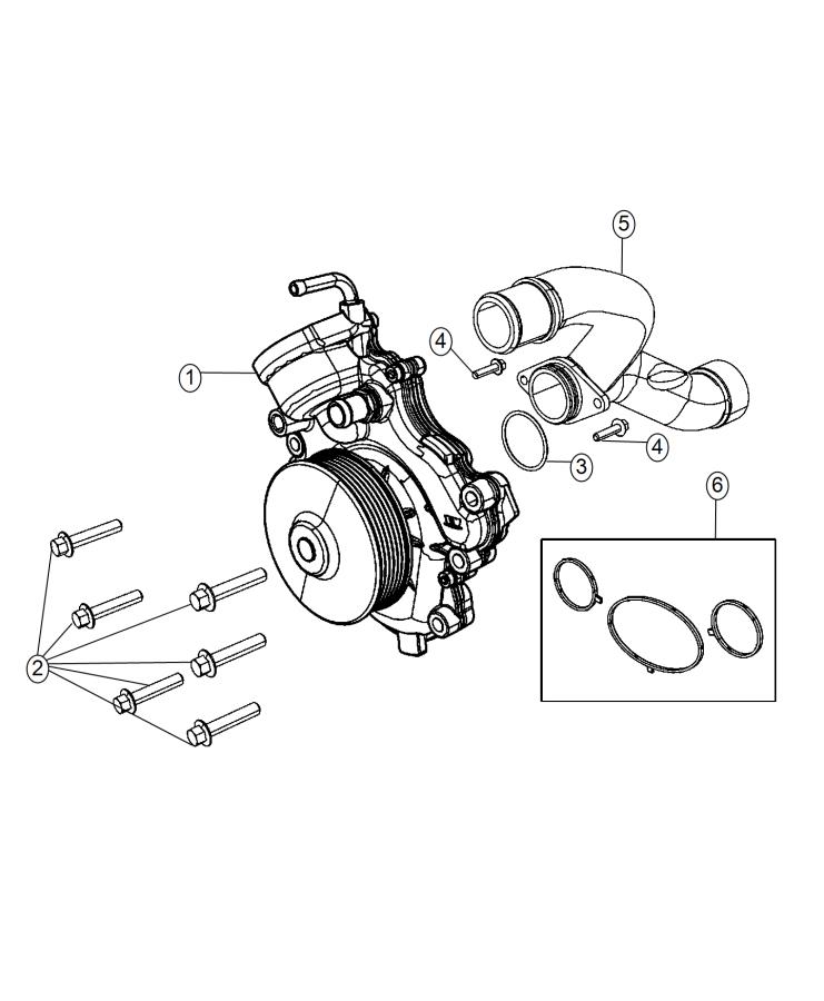 Diagram Water Pump and Related Parts. for your 2015 Jeep Grand Cherokee   