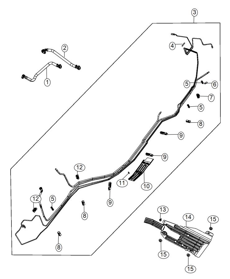 Diagram Fuel Lines 3.0L [3.0L V6 24V VVT Engine], 3.6L [3.6L V6 24V VVT Engine], 5.7L [5.7L V8 HEMI MDS VVT Engine], 6.4L [6.4L V8 SRT HEMI MDS Engine]. for your 2009 Jeep Grand Cherokee   