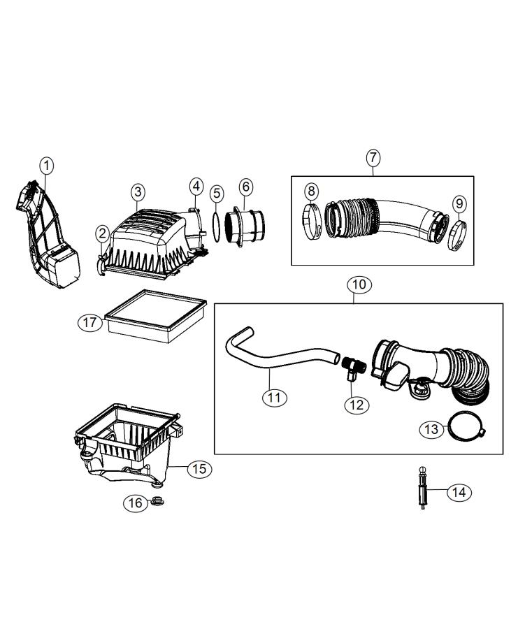 Diagram Air Cleaner 3.0L [3.0L V6 Turbo Diesel Engine]. for your 2024 Jeep Compass  High Altitude 