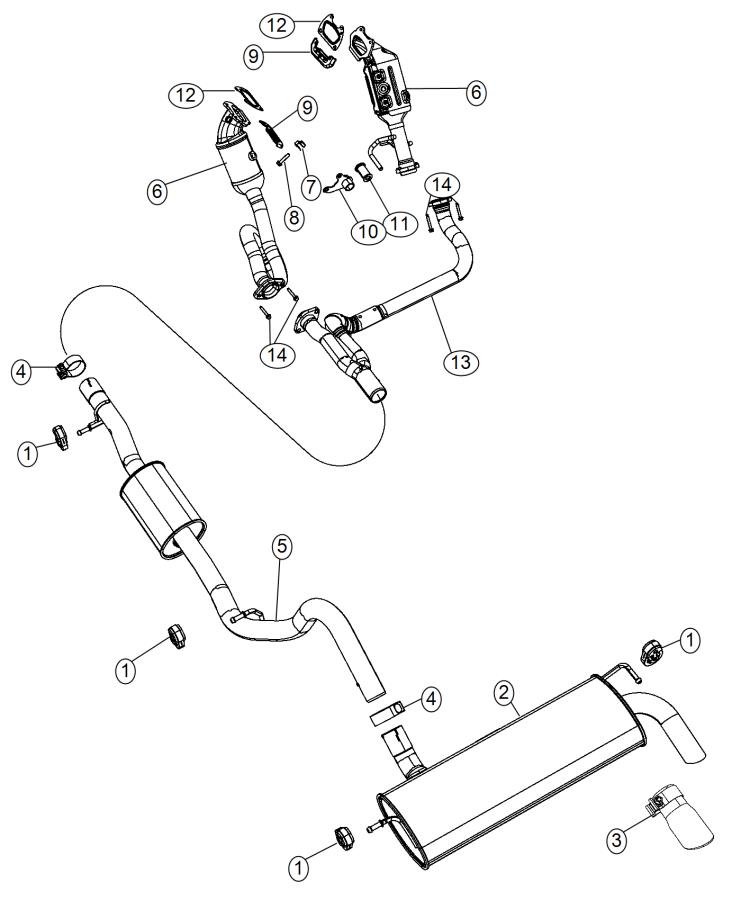 Exhaust System 3.0L [3.0L V6 24V VVT Engine] 3.6L [3.6L V6 24V VVT Engine]. Diagram