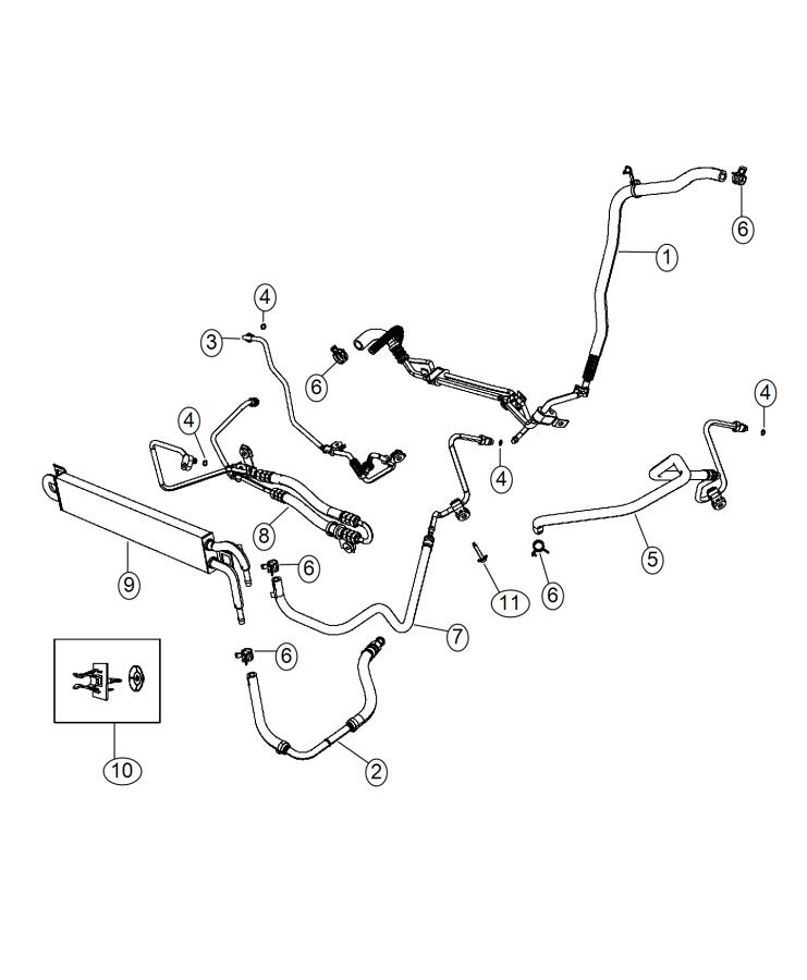 Diagram Power Steering Hoses 3.0L [3.0L V6 24V VVT Engine] 3.6L [3.6L V6 24V VVT Engine]. for your 2001 Jeep Grand Cherokee   