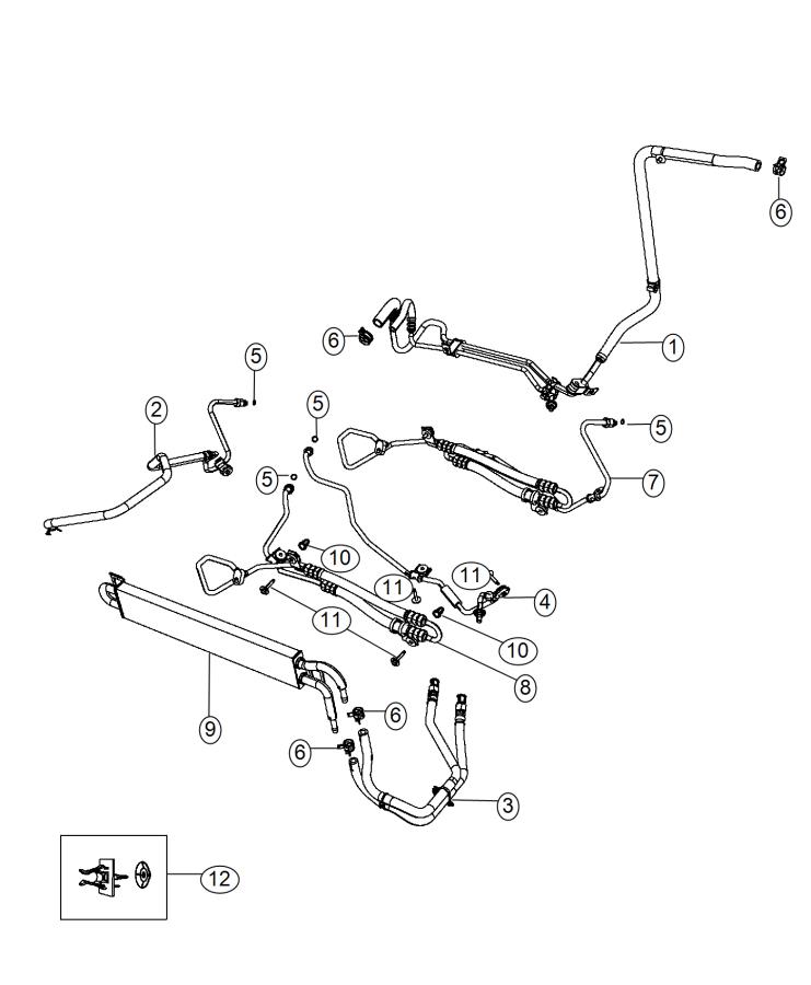 Diagram Power Steering Hoses 3.0L[3.0L V6 Turbo Diesel Engine]. for your 2001 Jeep Grand Cherokee   