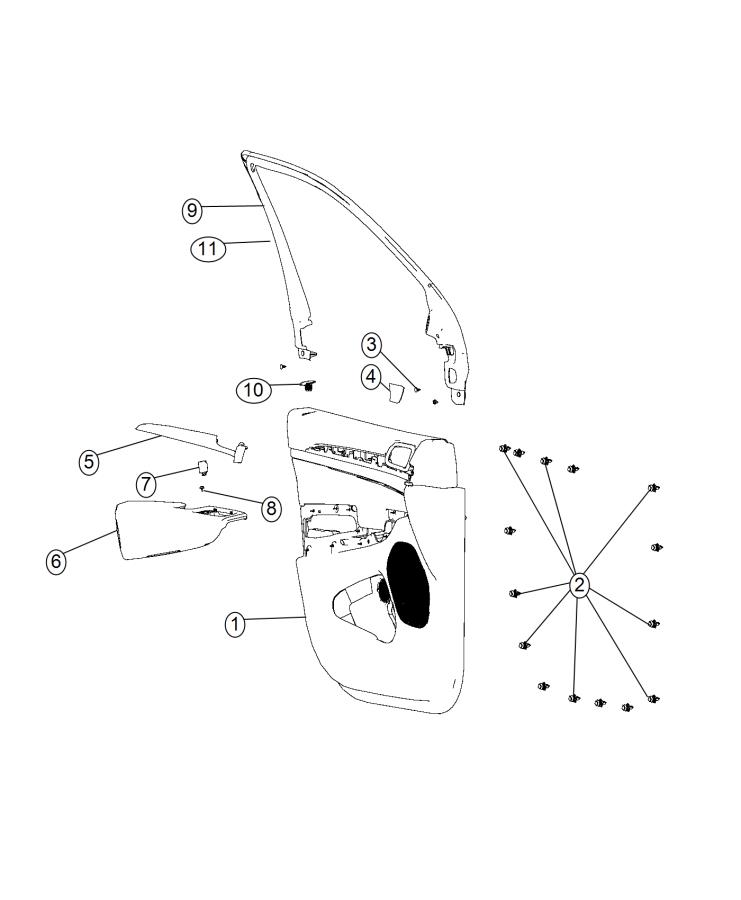 Diagram Front Door Trim Panels. for your Jeep Grand Cherokee  