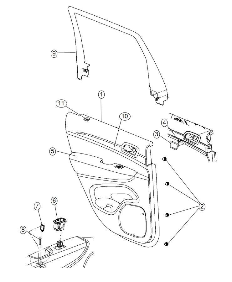 Diagram Rear Door Trim Panels. for your Jeep Grand Cherokee  