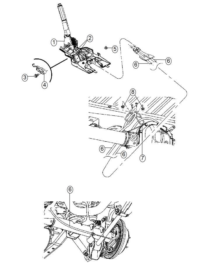 Park Brake Lever and Rear Cables. Diagram