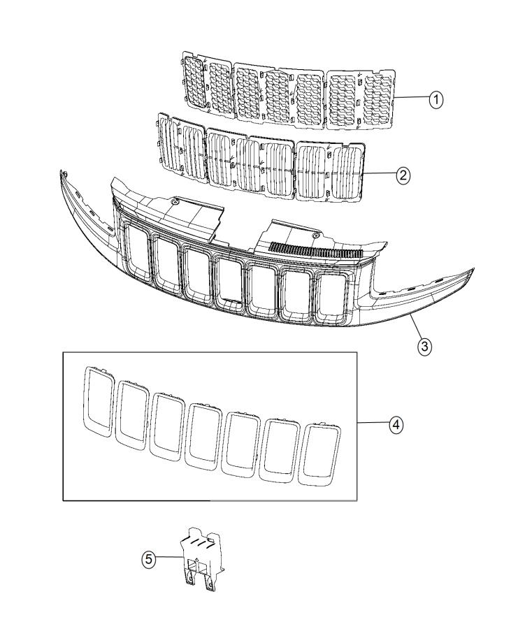 Diagram Grilles. for your 2007 Jeep Wrangler   