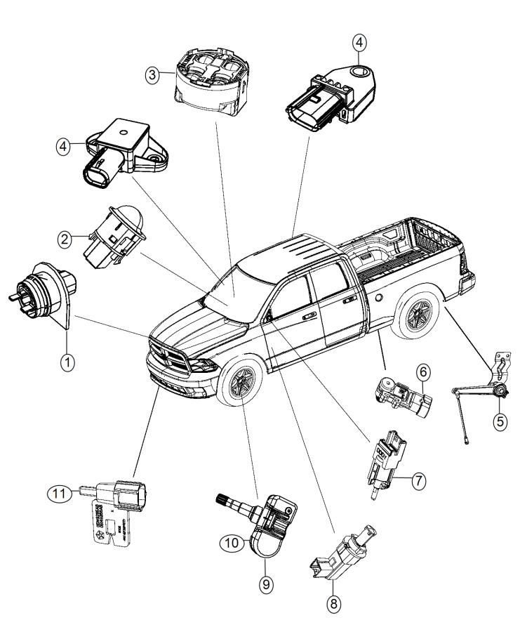 Diagram Sensors, Body. for your 2004 Chrysler 300  M 