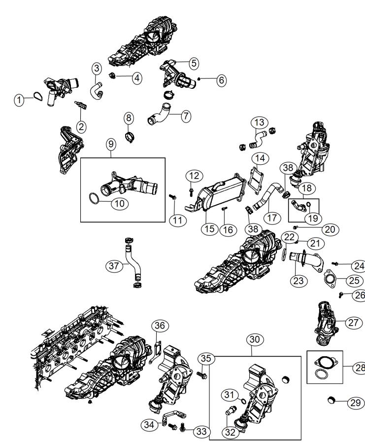 Diagram EGR System. for your 2022 Jeep Renegade   