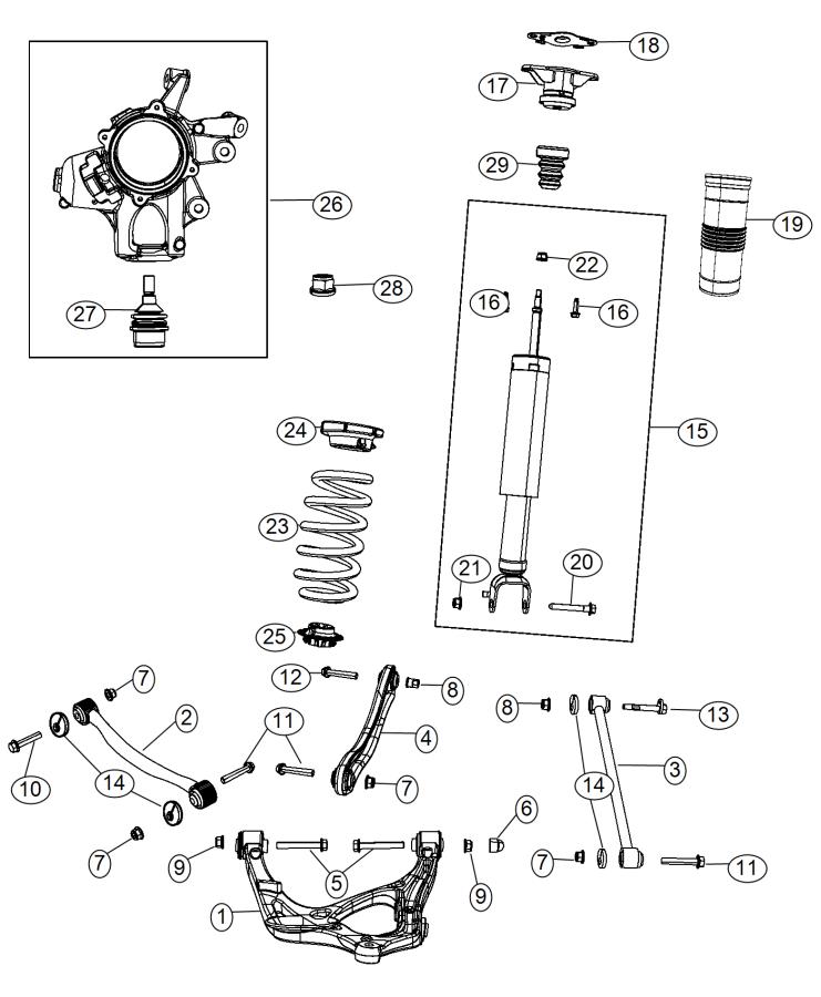 Diagram Suspension, Rear. for your 2012 Dodge Challenger   