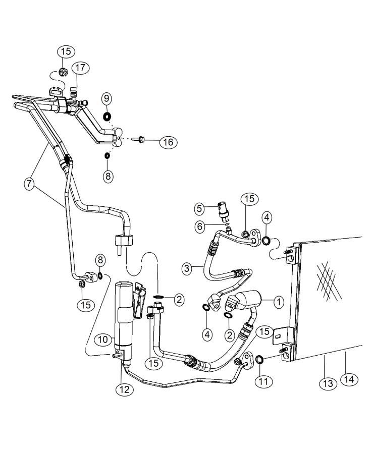 Diagram A/C Plumbing 2.0L [2.0L I4 DOHC 16V Dual VVT Engine] 2.4L [2.4L I4 DOHC 16V Dual VVT Engine]. for your 2000 Chrysler 300   