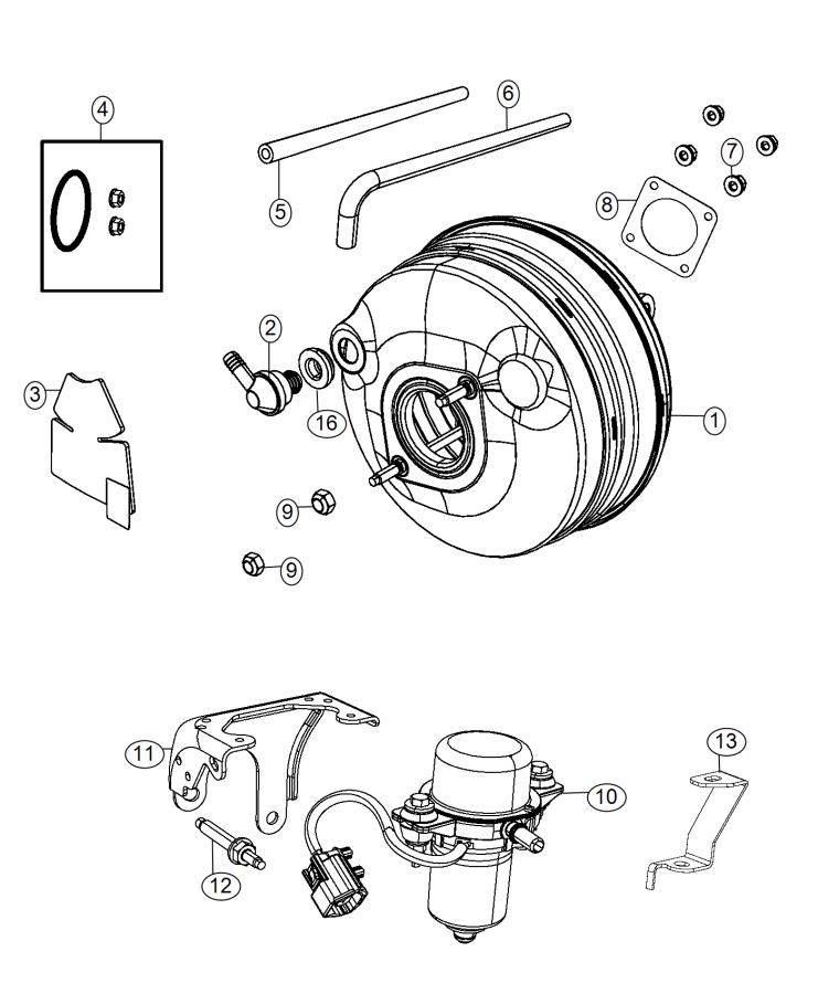 Diagram Booster and Pump, Vacuum Power Brake. for your 2005 Dodge Grand Caravan   