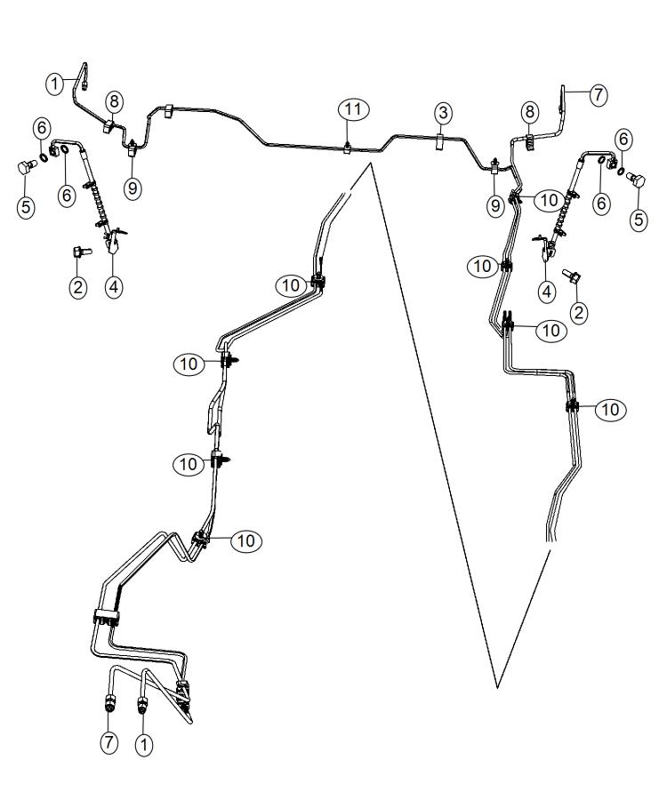 Diagram Brake Tubes,Rear. for your 2000 Chrysler 300  M 