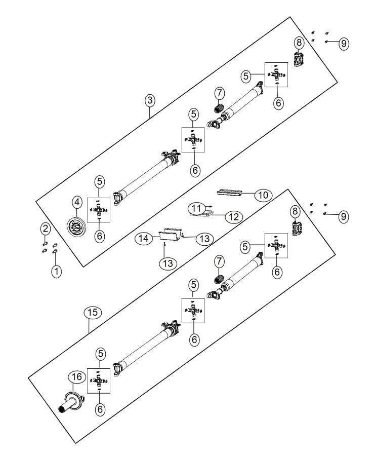 Shaft, Drive, 2-Piece. Diagram