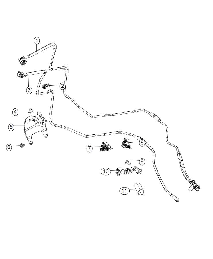 Diagram Fuel Lines, Front 6.4L [6.4L V8 Mid Duty HEMI MDS Engine]. for your Ram