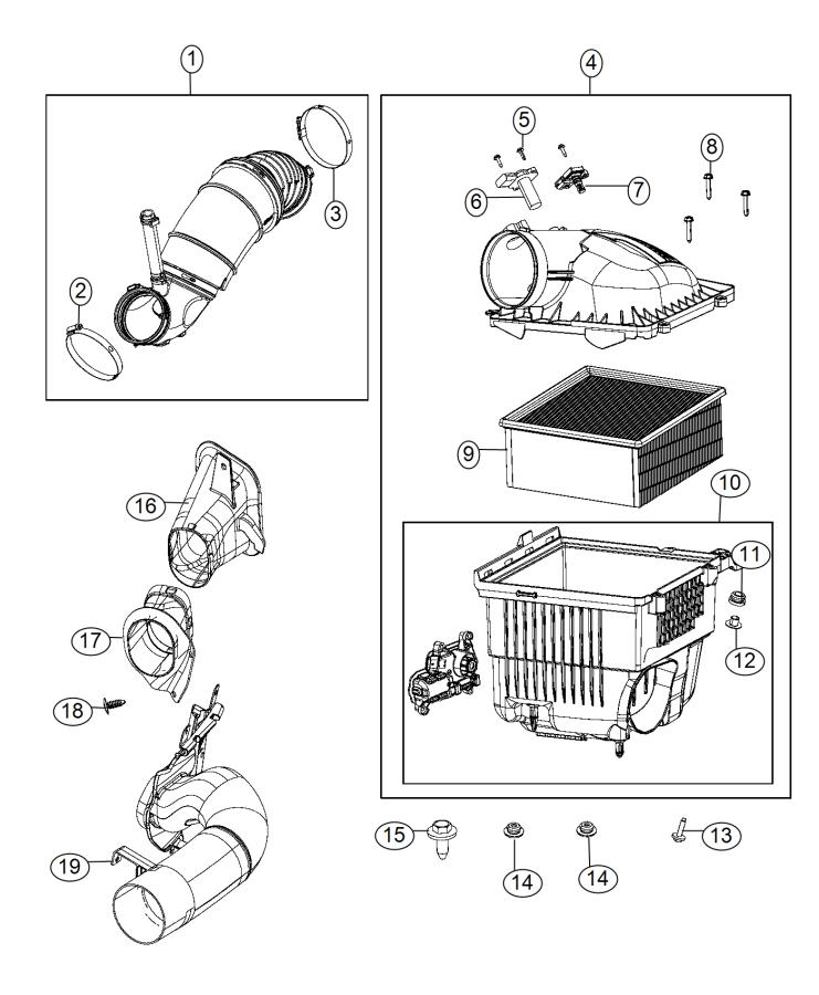 Air Cleaner, 6.7L [6.7L I6 Cummins Turbo Diesel Engine]. Diagram