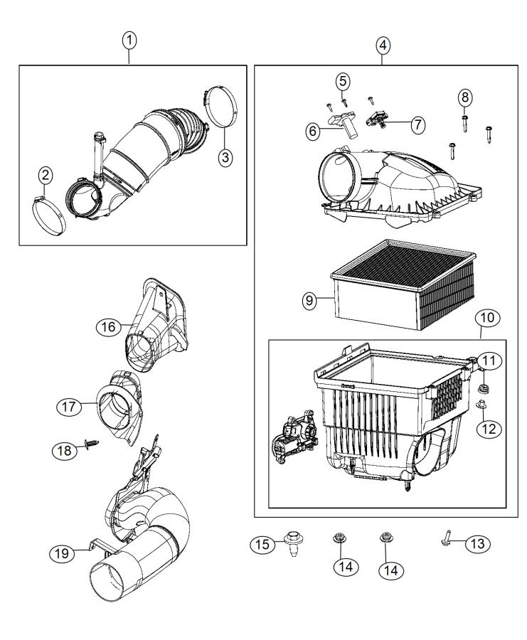 Air Cleaner, 6.7L [6.7L I6 Cummins Turbo Diesel Engine]. Diagram