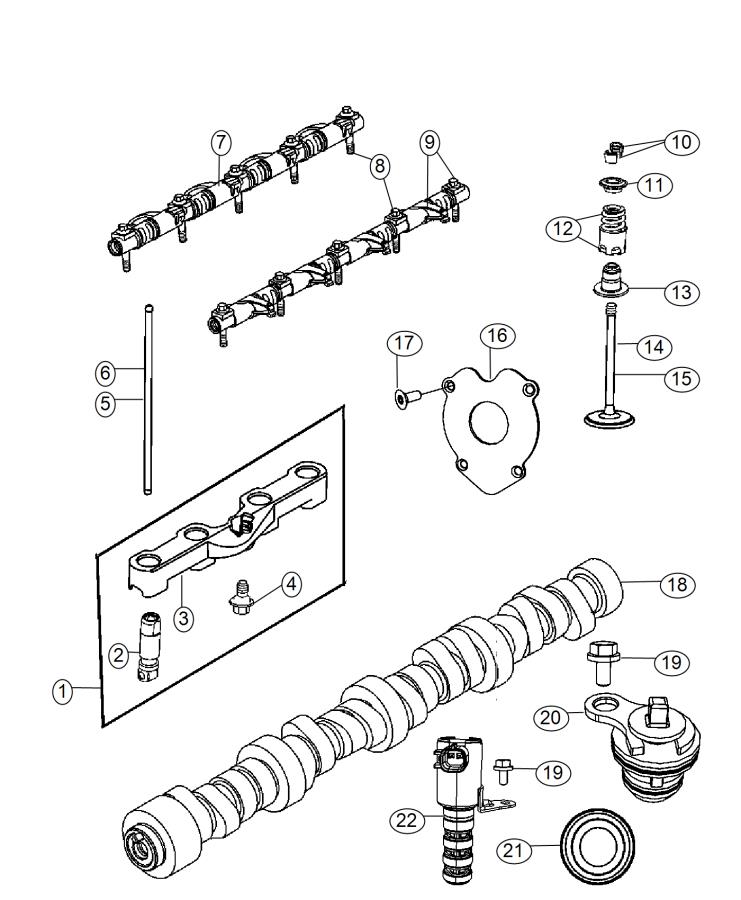 Diagram Camshaft And Valvetrain 5.7L [5.7L V8 HEMI VVT Engine]. for your Ram 3500  