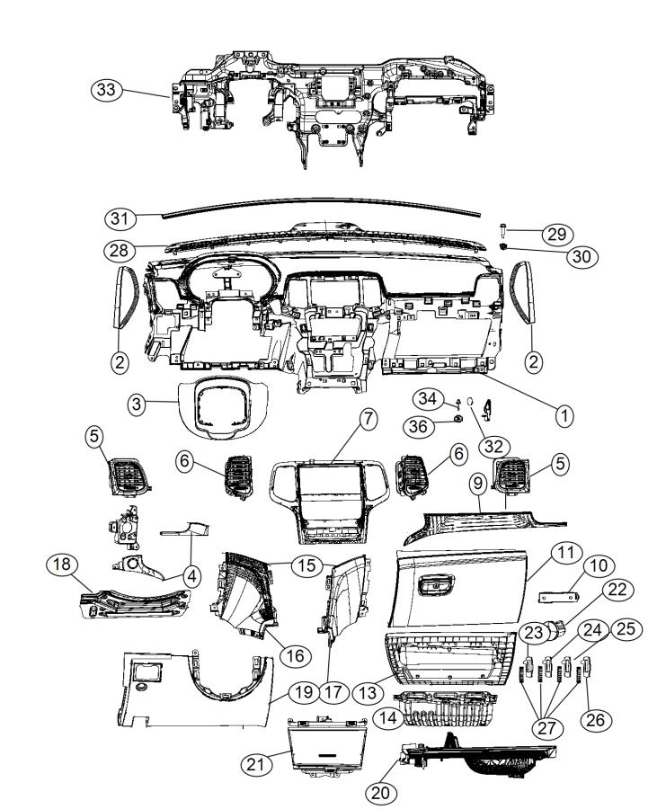 Diagram Instrument Panel -LHD. for your Jeep