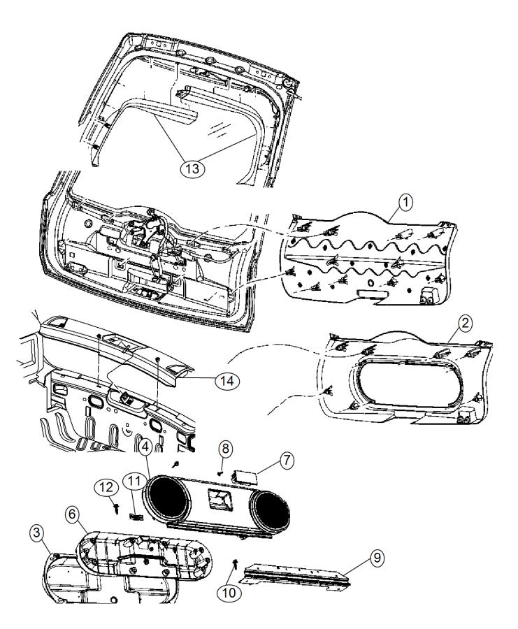 Liftgate Panels and Scuff Plate. Diagram