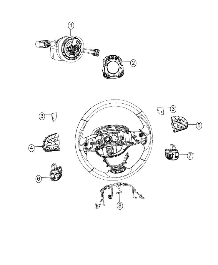 Diagram Switches Steering Column and Wheel. for your Jeep