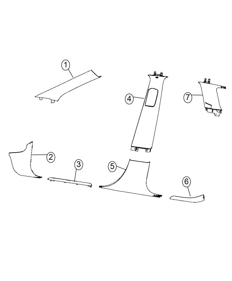 Diagram Interior Moldings and Pillars. for your Chrysler 300  M