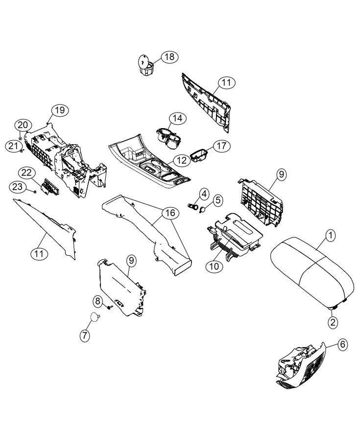 Diagram Floor Console Front. for your Chrysler 300  M