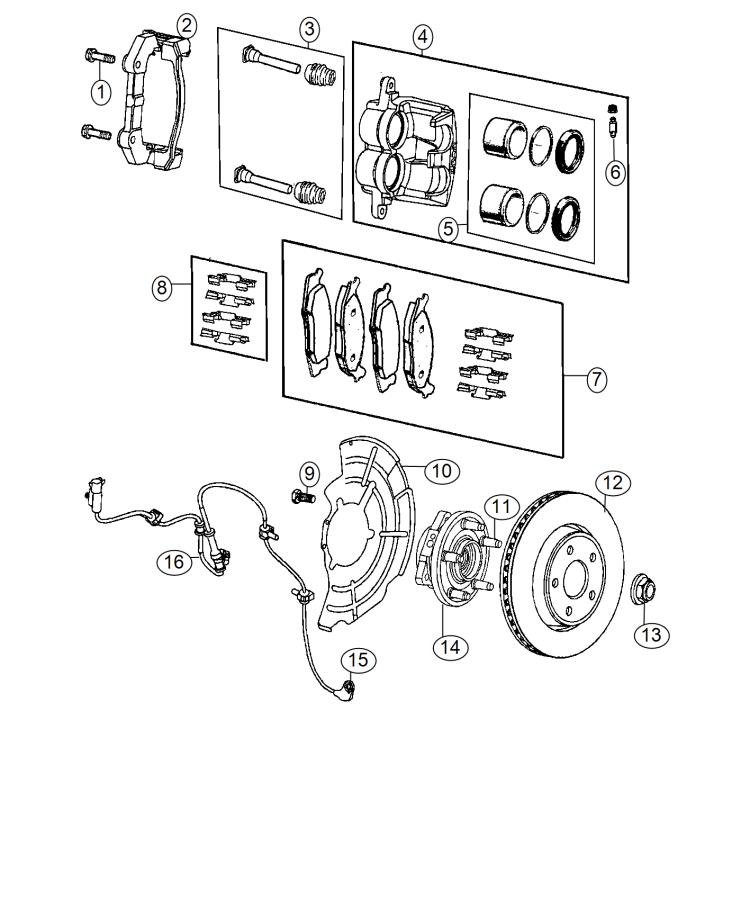 Diagram Brakes, Front. for your 2001 Chrysler 300  M 