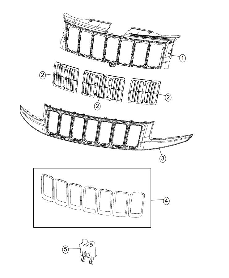 Diagram Grilles. for your 2017 Jeep Wrangler   