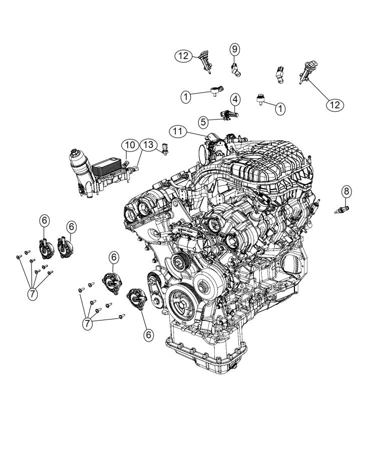 Diagram Sensors, Engine [3.6L V6 24V VVT Engine]. for your Dodge